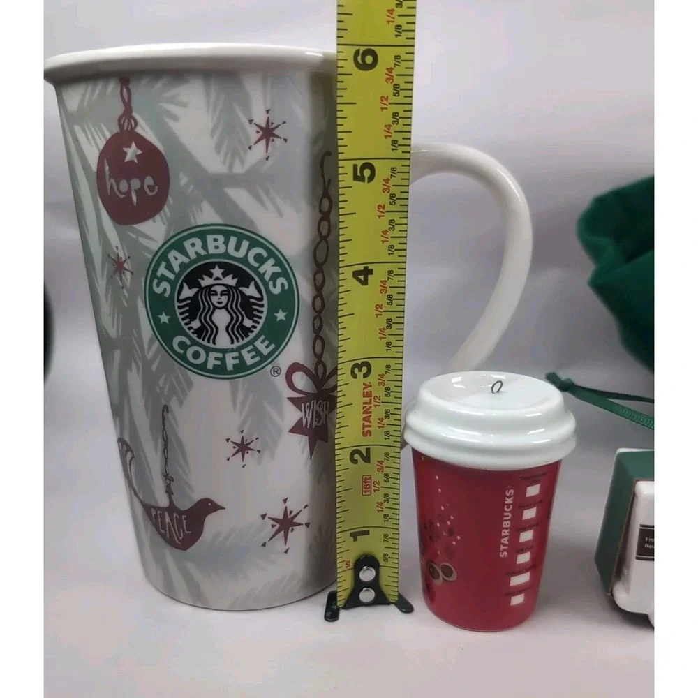 Christmas Starbucks! Mini Red Cup, Coffee Truck, Tall Mug, & Green Barista Apron